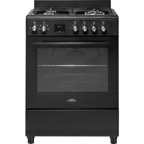 Everglades EVCK6020 - Gasfornuis - 4 Kookzones - Wokbrander - Mat Zwart - 60CM - 56 Liter Oven - Digitale Timer Tweedehands
