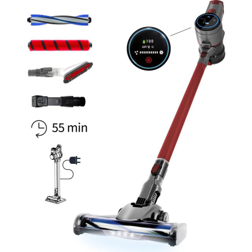 E.ziclean Cyclomax R420 - Steelstofzuiger - Draadloos - 134 Watt Zuigkracht - Rood/Zwart/Silver Tweedehands