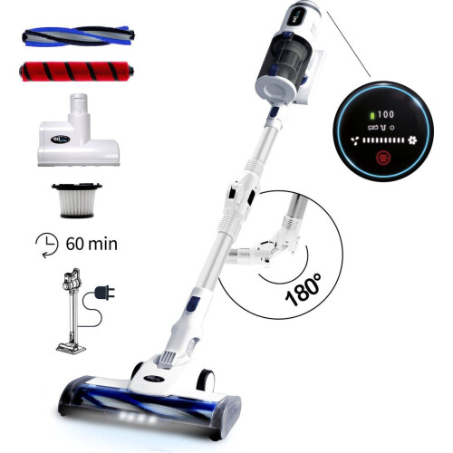 E.ziclean Power Flexi 3.0 - Steelstofzuiger - Draadloos - Flexibele Buis - HEPA 13 Filter - 60 Minuten Zuigkracht - Wit Tweedehands