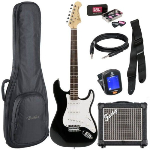 Fazley Classic Series FST118 - Elektrische gitaar starterset - 10 watt versterker - Zwart Tweedehands