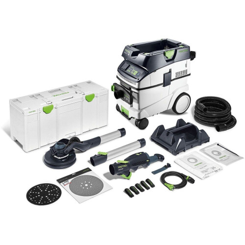 Festool PLANEX LHS 2 225 EQ - Langnekschuurmachine met LED verlichting - Inclusief stofzuiger en accessoires (set van 5)