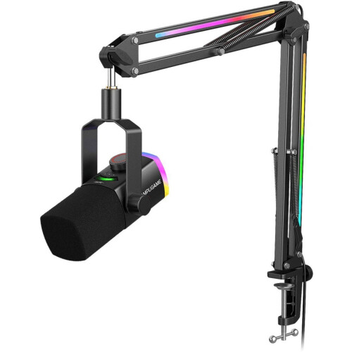 FIFINE AM8 PRO T - USB / XLR Studio microfoon - PC-Gaming - Flexibele RGB Arm (66cm)