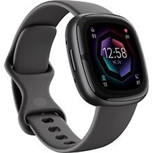 Fitbit Sense 2 40 mm grafiet met een siliconen polsband nachtgrijs [wifi] Tweedehands