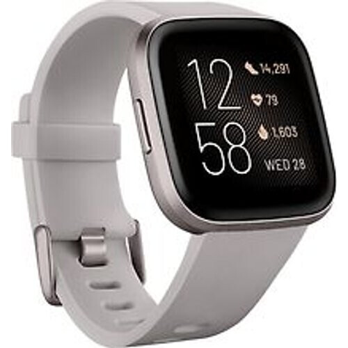 Fitbit Versa 2 40 mm aluminium grijs met siliconen armband grijs [wifi] Tweedehands
