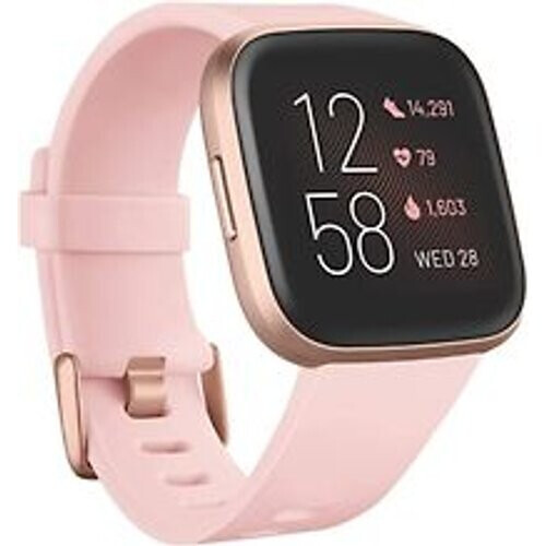 Fitbit Versa 2 40 mm aluminium rosé koper met siliconen polsband créme [wifi] Tweedehands