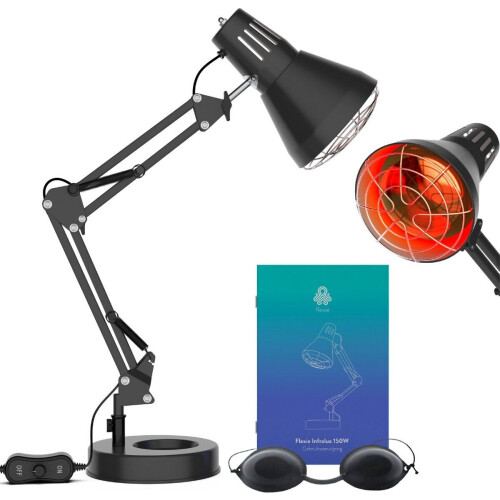 FLEXIE Infralux 150 - Infraroodlamp - Rood Lichttherapie voor Gewrichten Spieren Pijn Huid - 150Watt