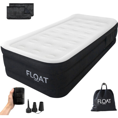 FLOAT VersaVento - Luchtbed 1 Persoons - Ingebouwde elektrische pomp - Zwart