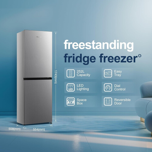 Fridgemaster Mc55240es - Koelvriescombinatie - 174.3 Cm - 252l - Multi Airflow - Zilver | Nieuw (outlet)