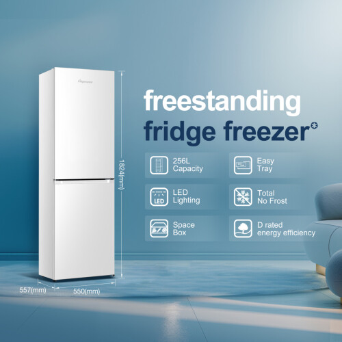 Fridgemaster Mc55251d - Koelvriescombinatie - 182.4 Cm - 256l - No Frost - Wit | Nieuw (outlet)