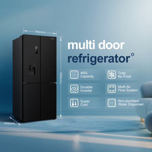 Fridgemaster Mq79460db - Amerikaanse Koelkast - 460 Liter - Nofrost - Zwart | Nieuw (outlet)