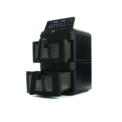 frifri - Olievrije friteuse Duo Slim - Airfryer 2800W 13L (2x6,5L) Cyclonic Airflow 12 programma's