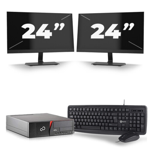 Fujitsu Esprimo E920 SFF - Intel Core i5-4e Generatie - 8GB RAM - 256GB SSD - Windows 10 + 2x 24 inch Monitor Tweedehands