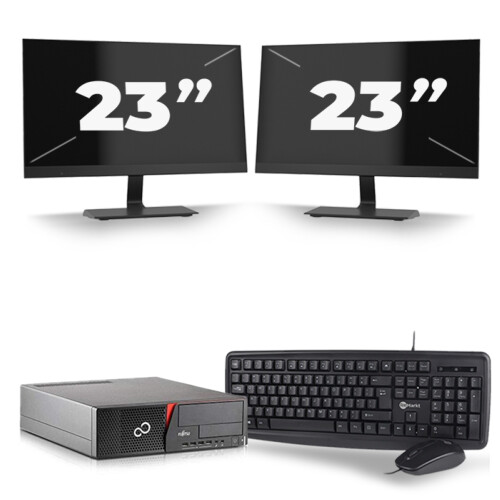 Fujitsu Esprimo E920 SFF - Intel Core i5-4e Generatie - 8GB RAM - 256GB SSD - Windows 10 + 2x 23 inch Monitor Tweedehands