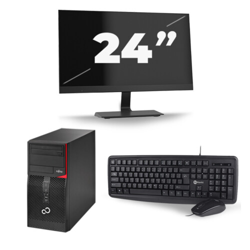Fujitsu Esprimo P556 Micro Tower - Intel Core i3-6e Generatie - 8GB RAM - 256GB SSD - Windows 11 + 1x 24 inch Monitor Tweedehands