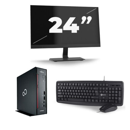 Fujitsu Esprimo Q556/2 USFF - Intel Core i5-7e Generatie - 8GB RAM - 256GB SSD - Windows 11 + 1x 24 inch Monitor Tweedehands
