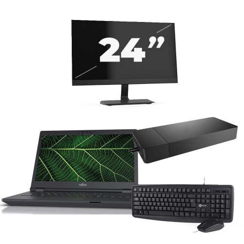 Fujitsu LIFEBOOK E5411 - Intel Core i5-11e Generatie - 14 inch - 8GB RAM - 256GB SSD - Windows 11 Home + 1x 24 inch Monitor Tweedehands