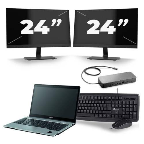 Fujitsu LifeBook S938 - Intel Core i7-8e Generatie - 13 inch - 16GB RAM - 256GB SSD - Windows 11 + 2x 24 inch Monitor Tweedehands