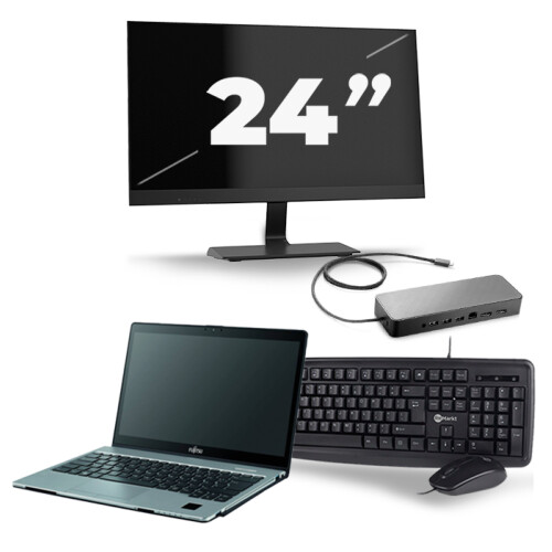 Fujitsu LifeBook S938 - Intel Core i7-8e Generatie - 13 inch - 8GB RAM - 256GB SSD - Windows 11 + 1x 24 inch Monitor Tweedehands