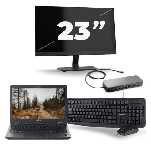 Fujitsu LifeBook U727 - Intel Core i7-7e Generatie - 12 inch - 16GB RAM - 256GB SSD - Windows 11 + 1x 23 inch Monitor Tweedehands