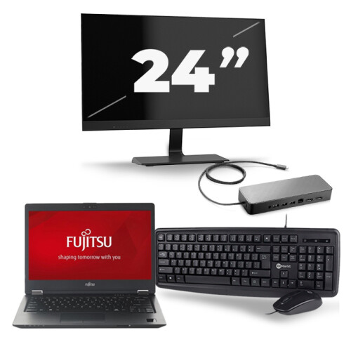 Fujitsu LifeBook U728 - Intel Core i7-8e Generatie - 12 inch - 16GB RAM - 256GB SSD - Windows 11 + 1x 24 inch Monitor Tweedehands