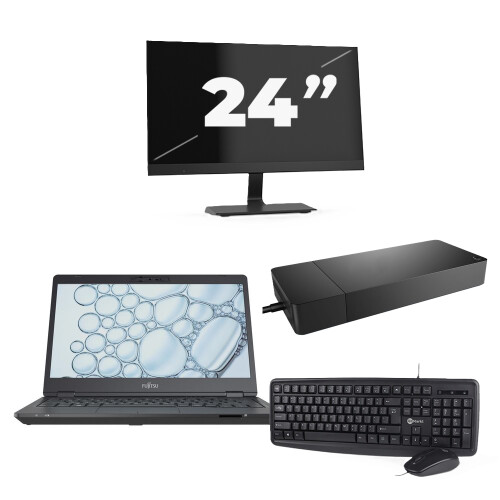 Fujitsu Lifebook U7310 - Intel Core i5-10e Generatie - 13 inch - 8GB RAM - 256GB SSD - Windows 11 Home + 1x 24 inch Monitor Tweedehands