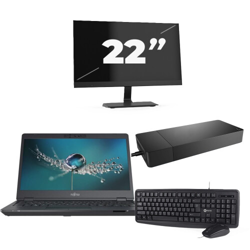 Fujitsu LIFEBOOK U7311 - Intel Core i7-11e Generatie - 13 inch - 16GB RAM - 256GB SSD - Windows 11 Home + 1x 22 inch Monitor Tweedehands