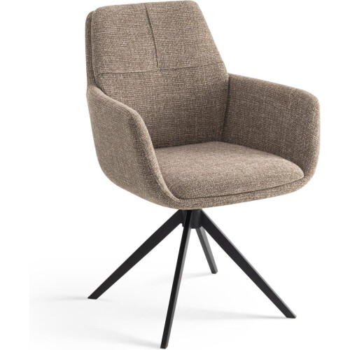Furnihaus Milou - Draaibare Eetkamerstoel - Armleuning 360° draaifunctie - Taupe