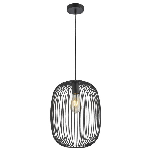 GAMMA Nikki - Hanglamp - Ovaal - Zwart -Ø 28 cm