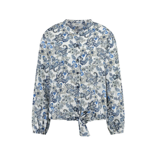 Gardeur gebloemde dames blouse blauw | maat XXL