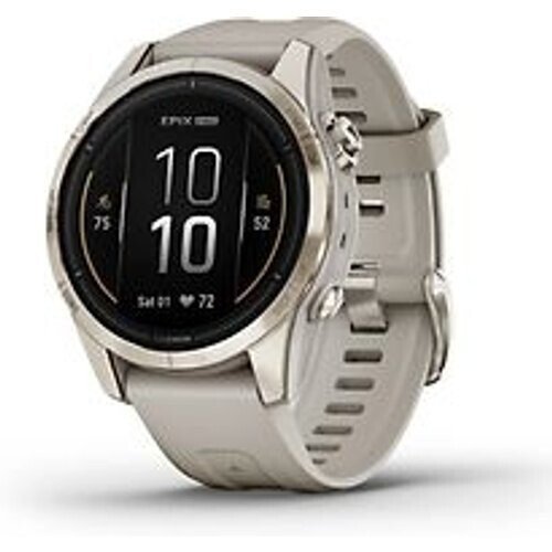 Garmin Epix Pro (Gen 2) 42 mm beige/zachtgoud met beige polsband [wifi, Sapphire] Tweedehands