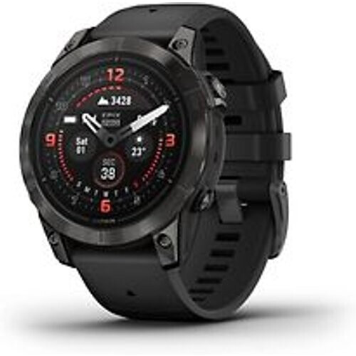 Garmin Epix Pro (Gen 2) 47 mm zwart/carbon grijs Titan DLC met grijze polsband [wifi, Sapphire] Tweedehands