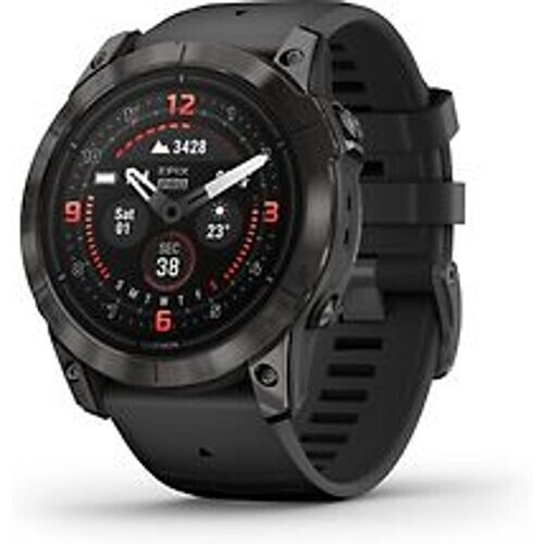 Garmin Epix Pro (Gen 2) 51 mm zwart/carbon grijs Titan DLC met zwarte polsband [wifi, Sapphire] Tweedehands