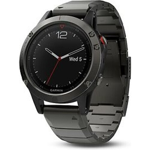 Garmin Fenix 5 47 mm grijs met edelstaal armbandje grijs [wifi] Tweedehands