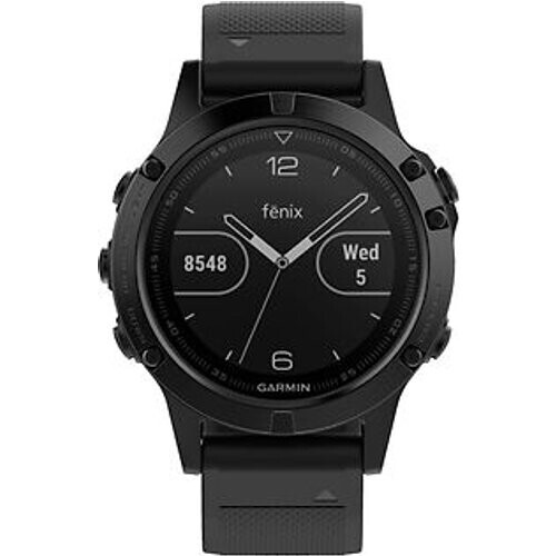 Garmin Fenix 5 47 mm Saphir Edition zwart met siliconebandje zwart [wifi] Tweedehands