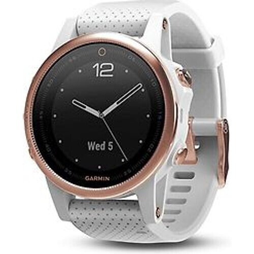 Garmin Fenix 5S 42 mm roségoud met siliconebandje wit Tweedehands