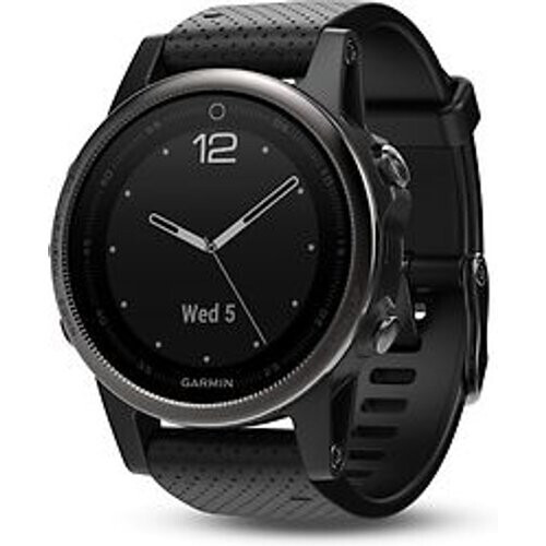 Garmin Fenix 5S 42 mm Saphir Edition zwart met siliconebandje zwart [wifi] Tweedehands