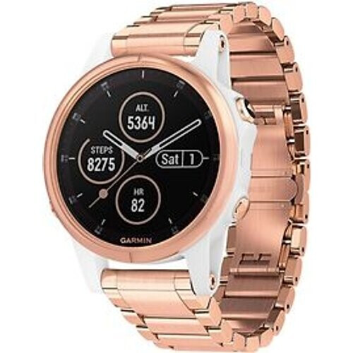 Garmin Fenix 5S Plus 42 mm wit met metalen armband roségoud [wifi, Saphir editie] Tweedehands