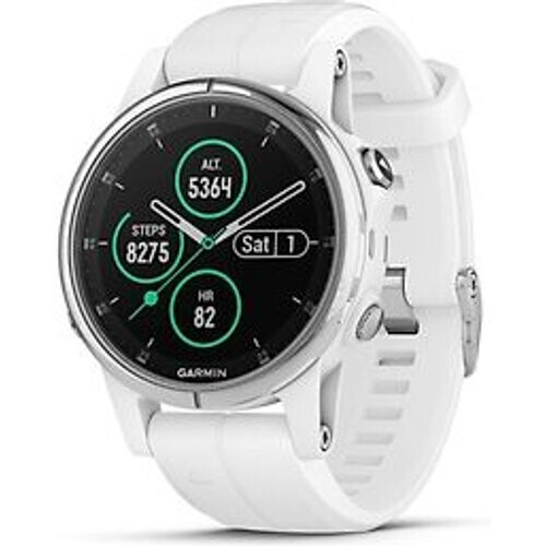 Garmin Fenix 5S Plus 42 mm wit met siliconen armband wit [wifi, Saphir editie] Tweedehands