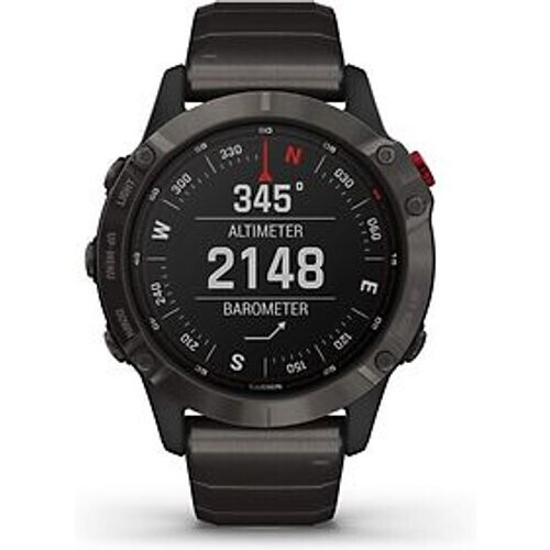 Garmin Fenix 6 47 mm titanium met een titanium met eenalen polsband [Pro Solar Edition] Tweedehands