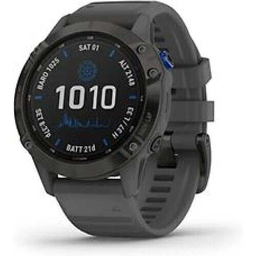 Garmin Fenix 6 47 mm zwart met een grijze siliconen polsband [Pro Solar Edition] Tweedehands