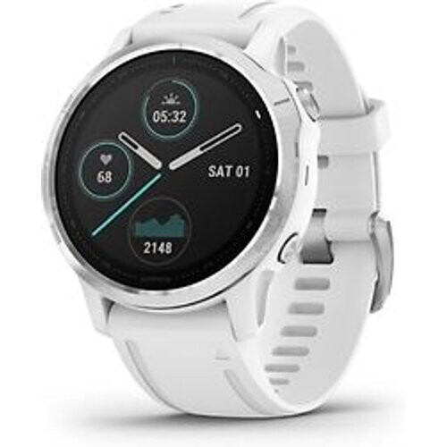 Garmin Fenix 6S 42 mm wit met een witte siliconen polsband Tweedehands