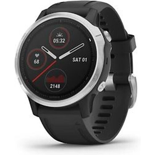 Garmin Fenix 6S 42 mm zwart met een zwarte siliconen polsband Tweedehands