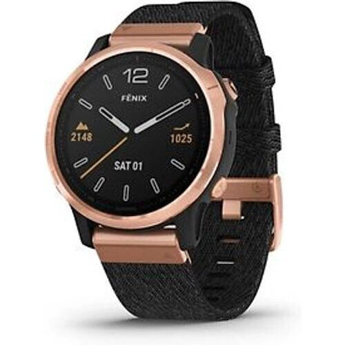 Garmin Fenix 6S Sapphire 42 mm zwart met een zwarte nylon polsband Tweedehands