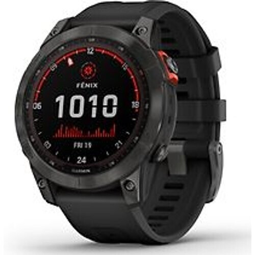 Garmin Fenix 7 47 mm slate grey met zwarte polsband [wifi, Solar Edition] Tweedehands