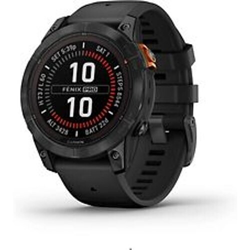 Garmin Fenix 7 Pro 47mm leigrijs met een zwart siliconen polsband [Wi-Fi, Solar Edition] Tweedehands