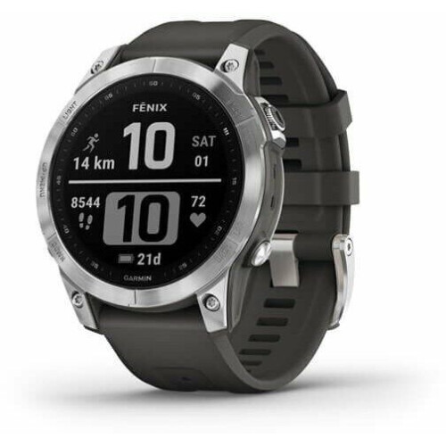 Garmin fēnix 7 - Smartwatch - 1,3"scherm 47mm - Zilver (Grafiet) Tweedehands