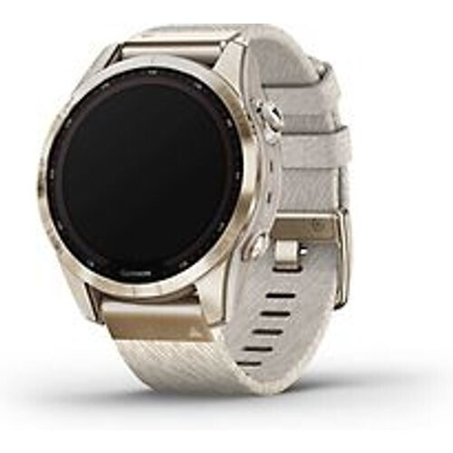 Garmin Fenix 7S 42 mm cream gold titanium met light sand polsband [wifi, Sapphire Solar Edition] Tweedehands