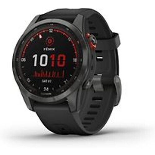 Garmin Fenix 7S 42 mm slate grey met zwarte band [wifi, Solar Edition] Tweedehands