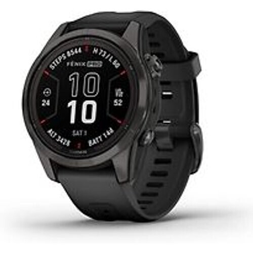 Garmin Fenix 7S Pro 42 mm koolstofgrijs met zwarte polsband [wifi, Sapphire Solar Edition] Tweedehands