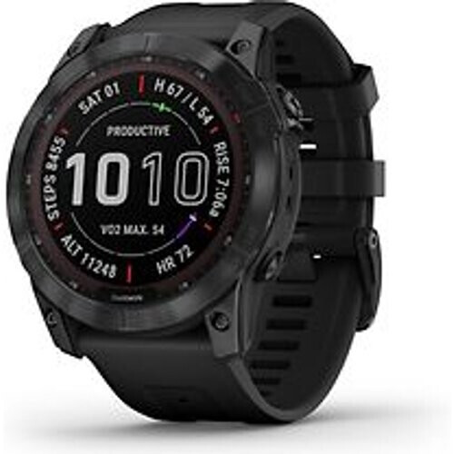 Garmin Fenix 7X 51 mm zwart DLC titanium met zwarte polsband [wifi, Sapphire Solar Edition] Tweedehands